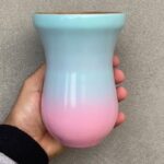 Cuia canudo - Azul céu rosa bebê - C43-LG