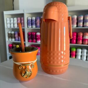 kit termica valentina (laranja) cuia/bomba/choker