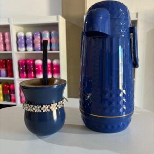 kit termica valentina (azul marinho) cuia/bomba/choker