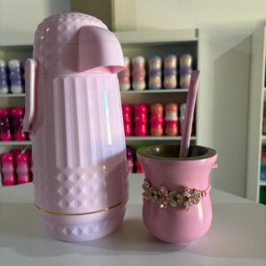 kit termica valentina (rosa bb) cuia/bomba/choker