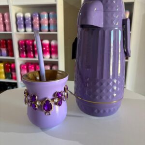 kit termica valentina (lilas) cuia/bomba/choker