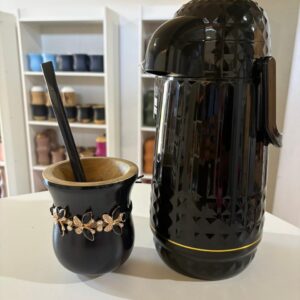 kit termica valentina (preto) cuia/bomba/choker